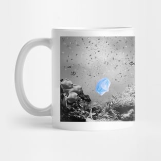 OCEAN BLUE - black full  by COLORBLIND WorldView Mug